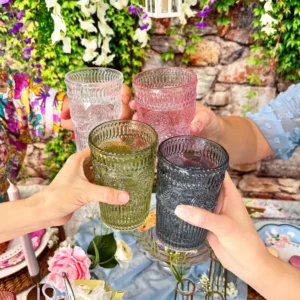 13 Oz. Vintage Textured Drinking Glasses ( 6 pcs)