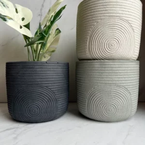 Boho Concrete Planter (Black, sage, stone)