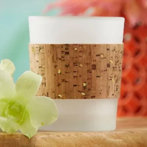 Tropical Chic Gold Glitz Cork Wrapped Tea Light Holder