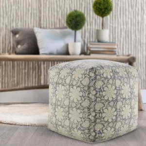 Bohemian Cottage Floral Pouf